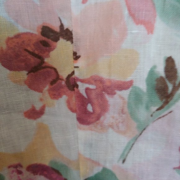 Ralph Lauren watercolor pastel floral button down 100% linen shirt size L - Picture 9 of 14